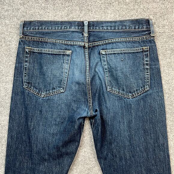 J Crew Jeans Mens 34 Denim Dark Wash Cotton 770 Straight High Rise 5 Pockets - Picture 10 of 12